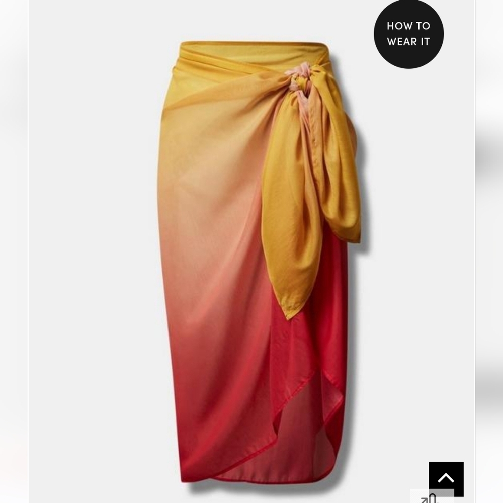 🆕️☀️👙YELLOW TO PINK GRADIENT SWIM SARONG WRAP👙☀️ - Picture 4 of 4
